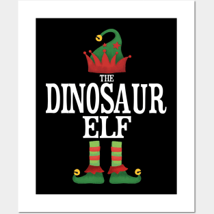 Dinosaur Elf Matching Family Group Christmas Party Pajamas Posters and Art